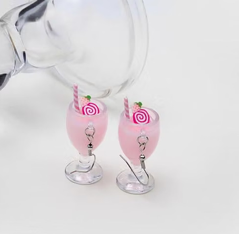 SHASHI Strawberry Pink Fruit Glass Korean Earrings Drop Earrings