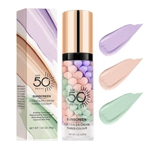 Color Correcting Facial Serum, SPF 50 PA+++, Moisturizing Makeup Primer, One Step Brightening Primer to Even Skin Tone