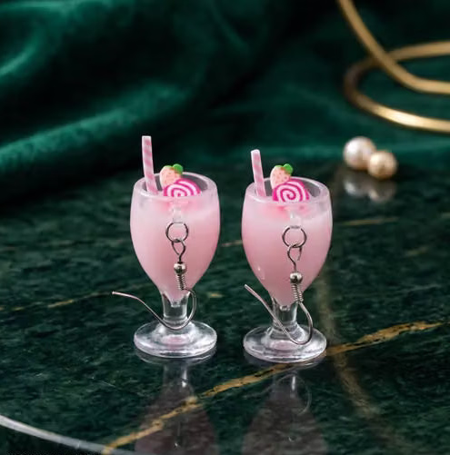 SHASHI Strawberry Pink Fruit Glass Korean Earrings Drop Earrings