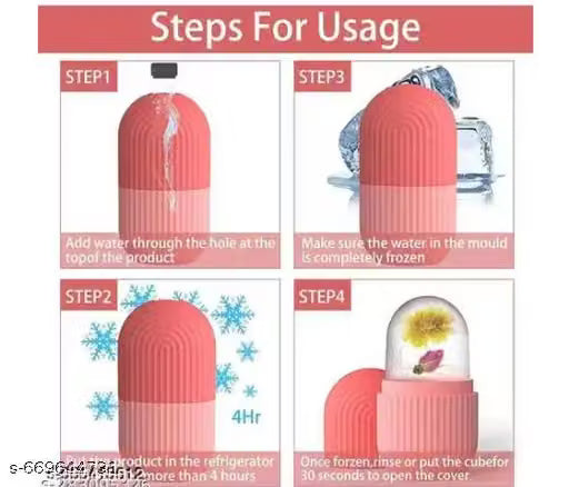 Ice Roller for Face with MOISTURIZING MASK, Eye, Ice Cube Roller for Face Massager for Glowing Skin (Pack Of 2)