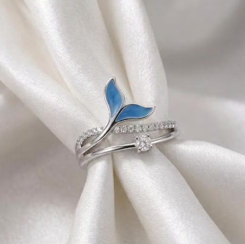 Blue Mermaid Tail Fashion Ring