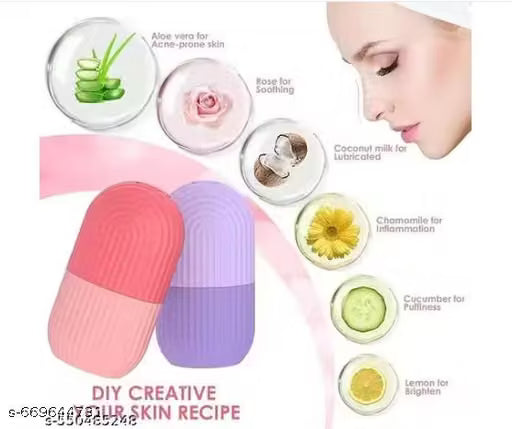 Ice Roller for Face with MOISTURIZING MASK, Eye, Ice Cube Roller for Face Massager for Glowing Skin (Pack Of 2)