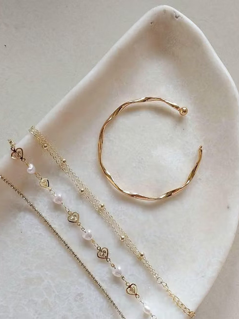 Gold Plated Heart Charm Bracelet