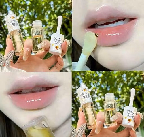 2Pcs Crystal Jelly Lip Oil Moisturizing Hydrating Lip Care Hydrating Lip Gloss Tinted Lip Balm, Long Lasting & Nourishing Lip Glow Oil, Non-sticky Fresh Texture