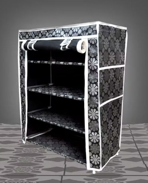 Cloth Rack For Home Storage With Cover Multi Utility Cloth Racks/Wardrobe Cabinet 4 LAYER